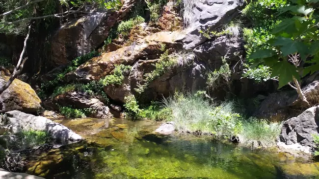 La meravigliosa cascata di Routsouna immersa in un ambienta naturale mozzafiato.